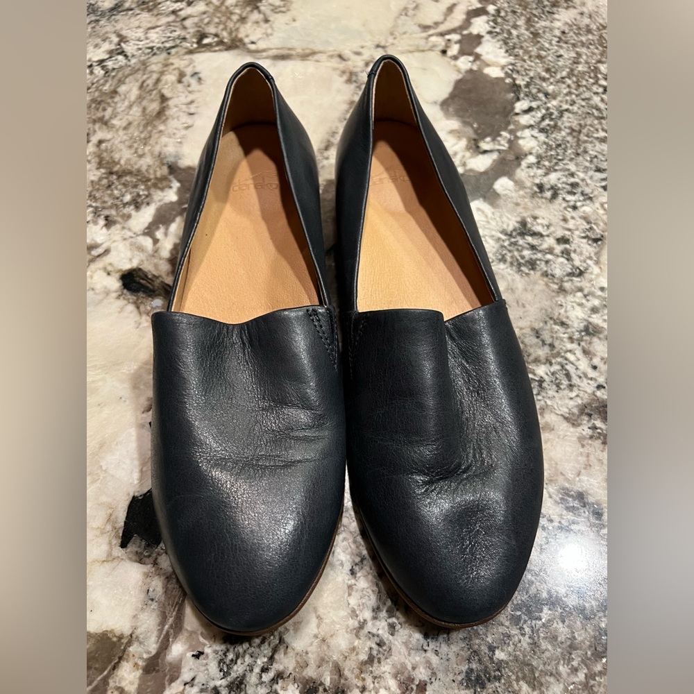 Dansko Dark Blue Leather Slip-On Flats